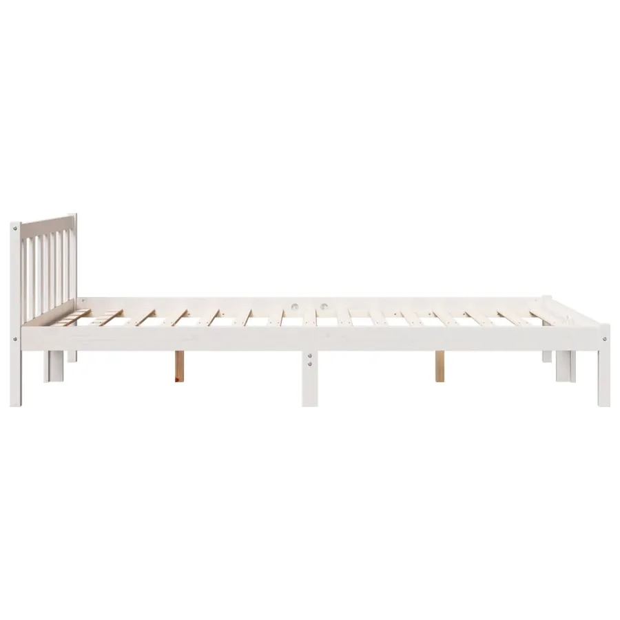 Cadre de lit extra long sans matelas 160x220 cm bois massif pin - 6