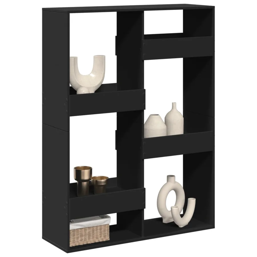 Cloison de séparation noir 100x33x135 cm bois ingénierie - 3