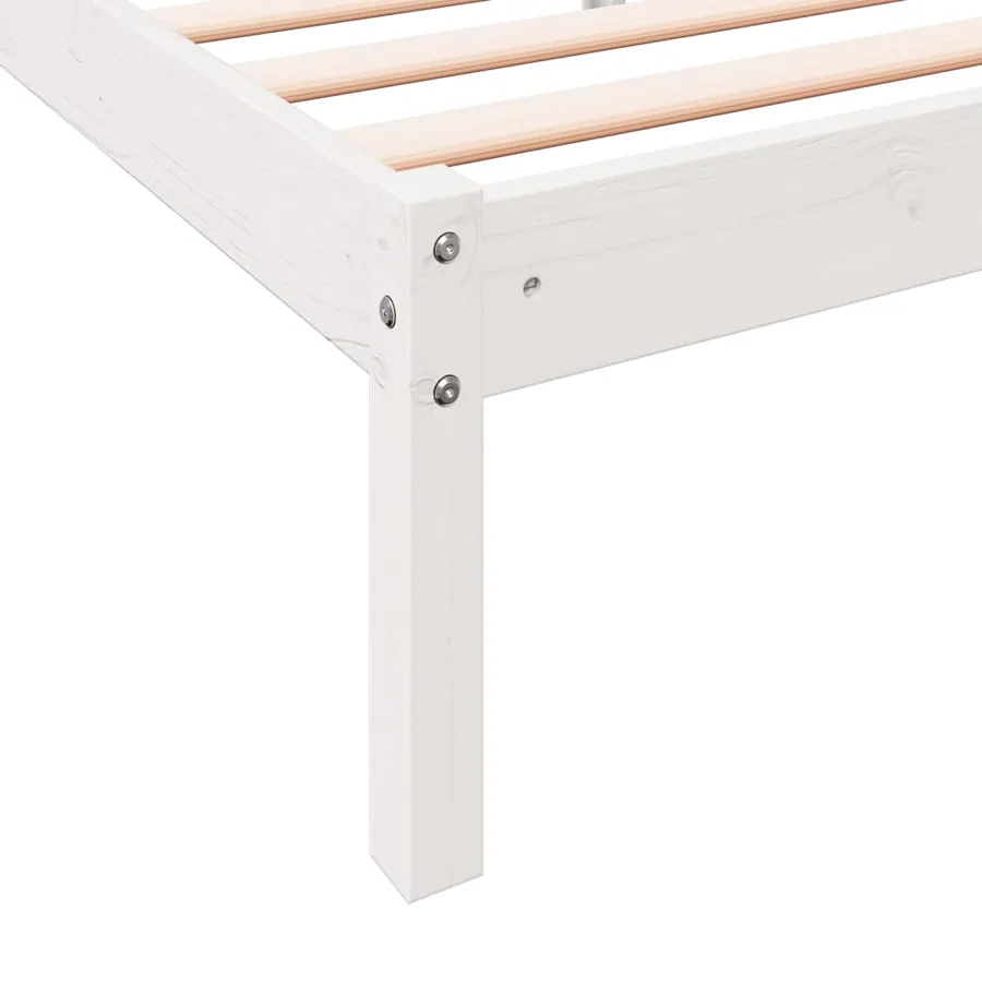 Cadre de lit extra long sans matelas 200x210 cm bois massif pin - 7