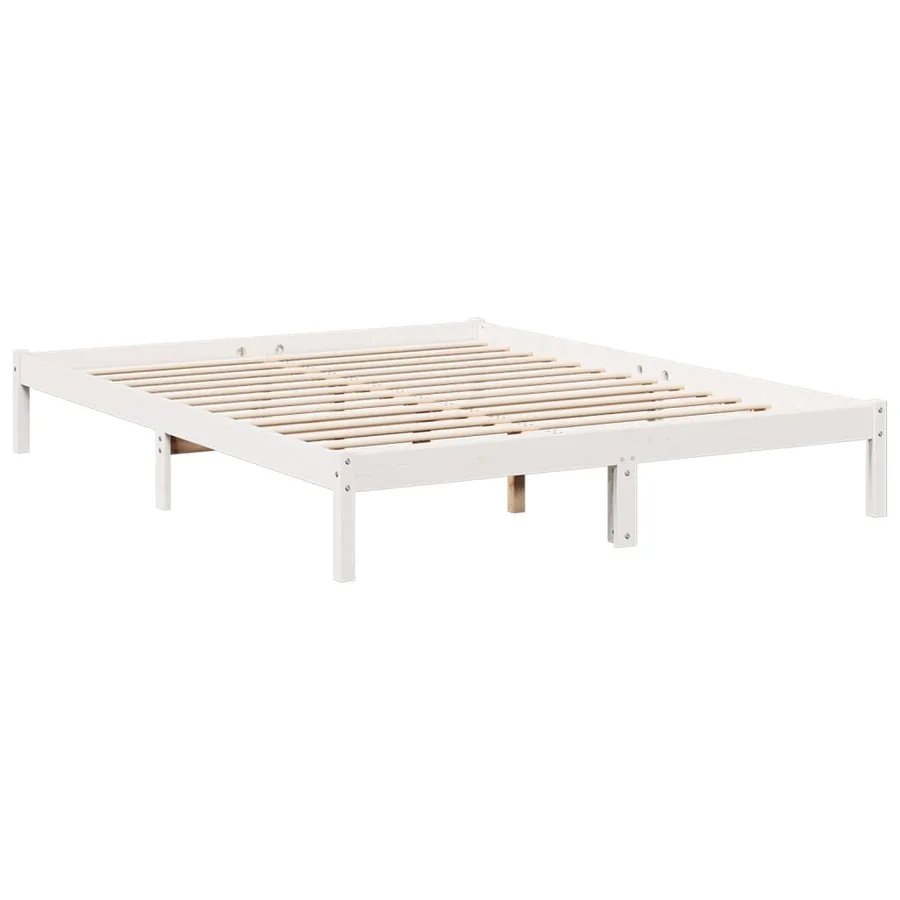 Cadre de lit extra long sans matelas 140x210 cm bois massif pin - 3