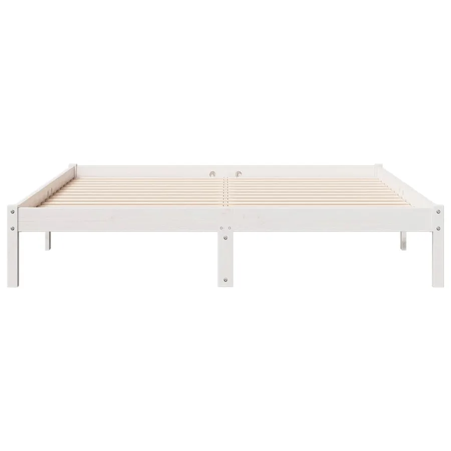 Cadre de lit extra long sans matelas 140x210 cm bois massif pin - 4