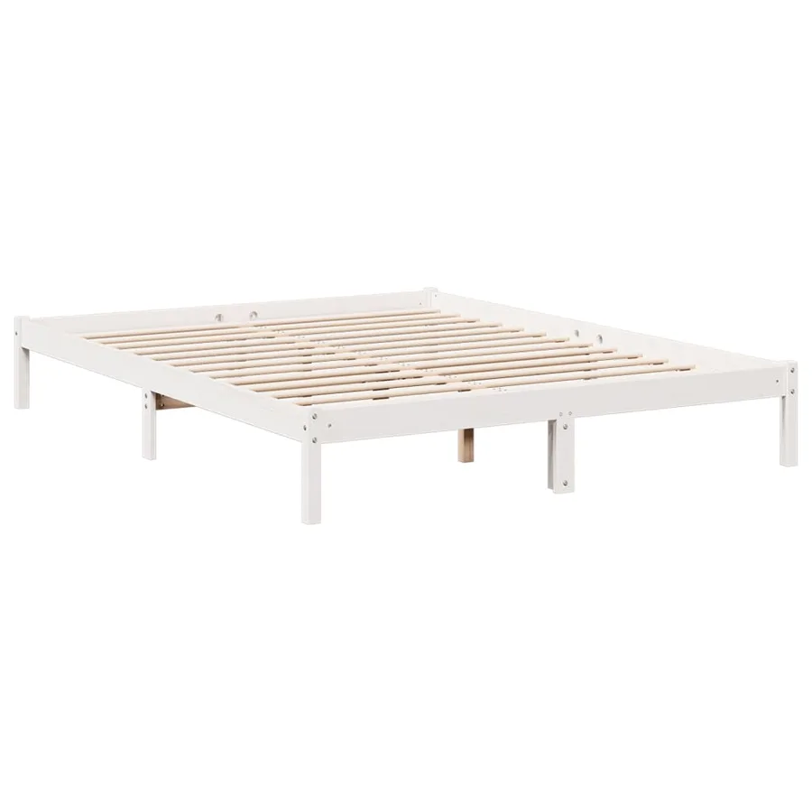 Cadre de lit extra long sans matelas 140x210 cm bois massif pin - 6