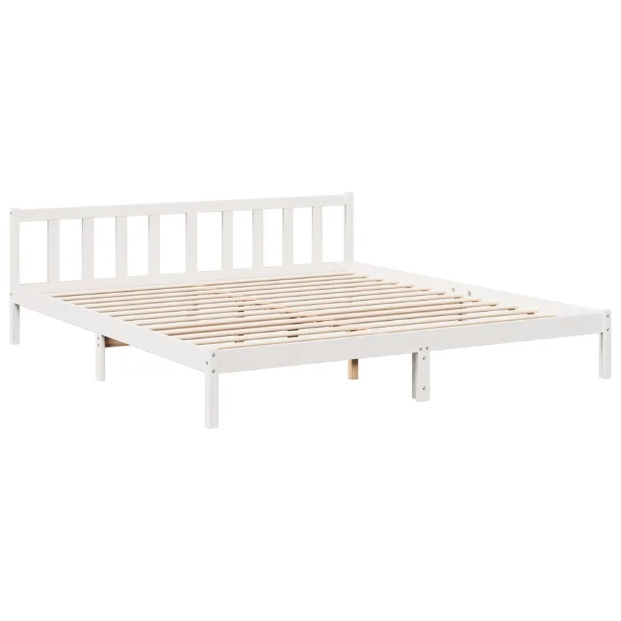 Cadre de lit extra long sans matelas 180x220 cm bois massif pin - 3