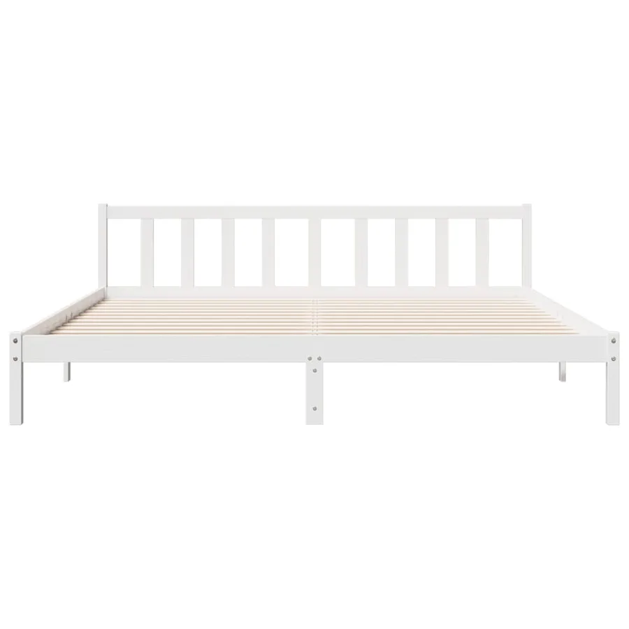 Cadre de lit extra long sans matelas 180x220 cm bois massif pin - 4