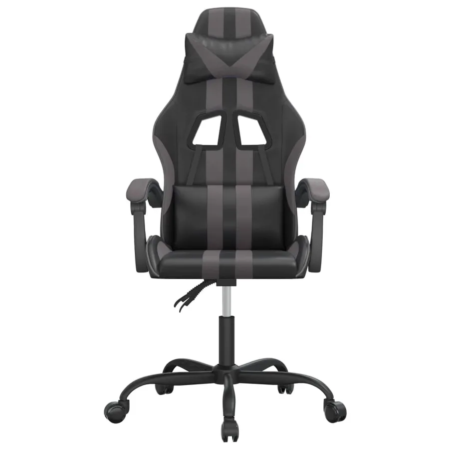 Chaise de jeu Noir et gris Similicuir - 3