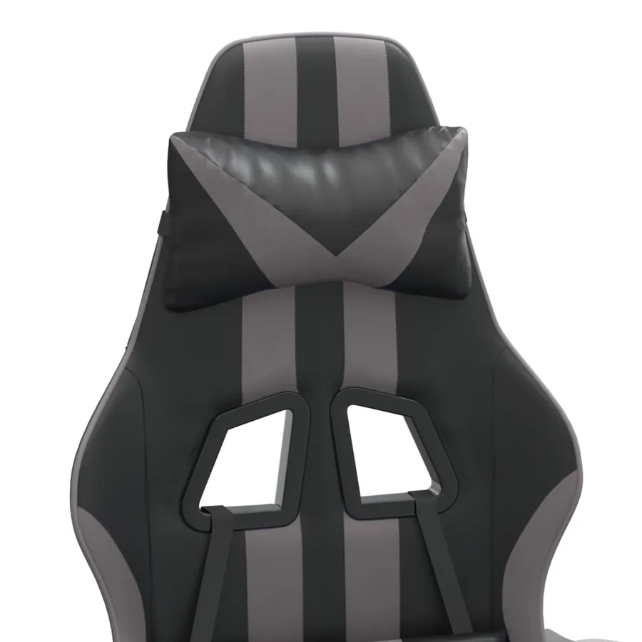 Chaise de jeu Noir et gris Similicuir - 9