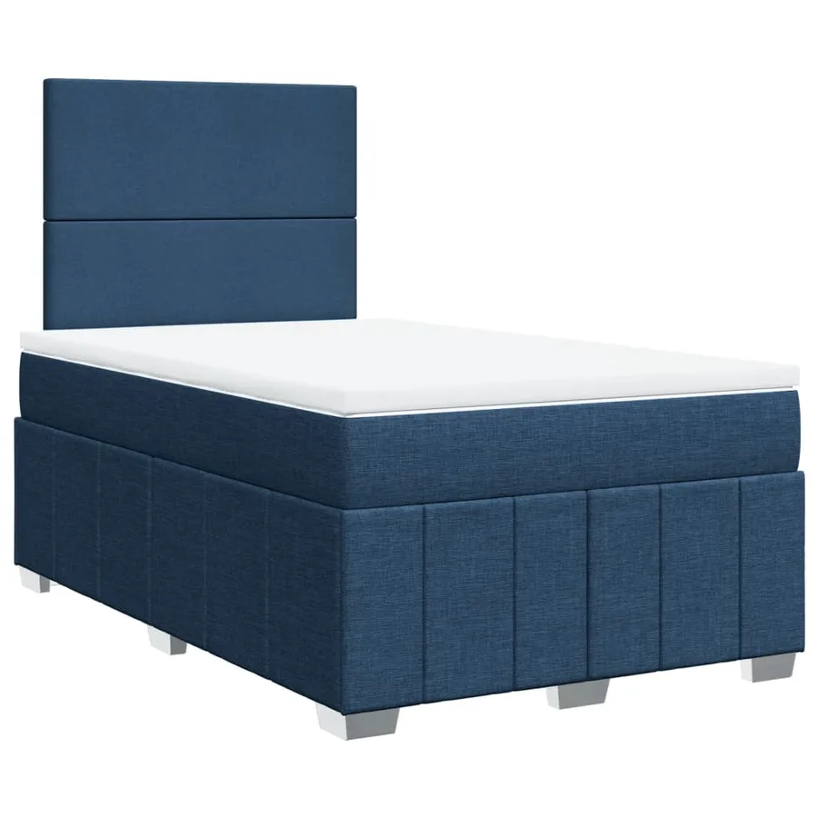 Sommier à lattes de lit avec matelas Bleu 120x200 cm Tissu - 2