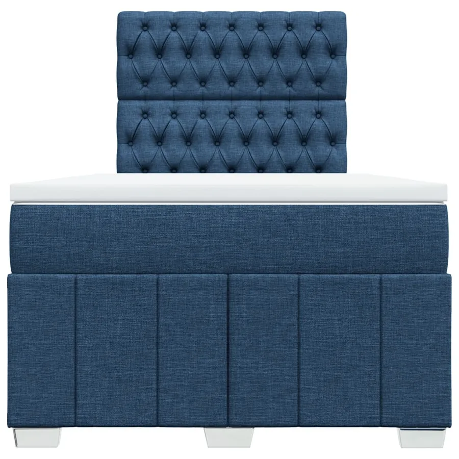 Sommier à lattes de lit avec matelas Bleu 120x200 cm Tissu - 4