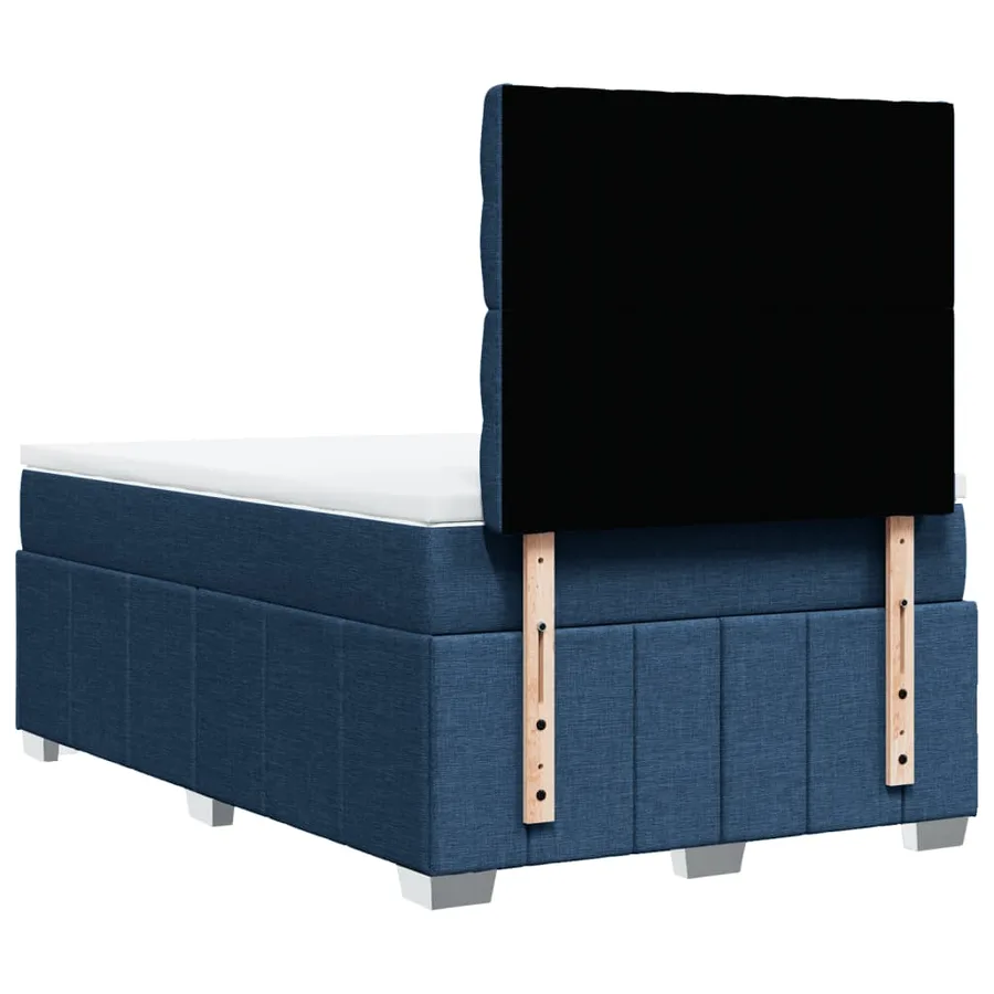 Sommier à lattes de lit avec matelas Bleu 120x200 cm Tissu - 6