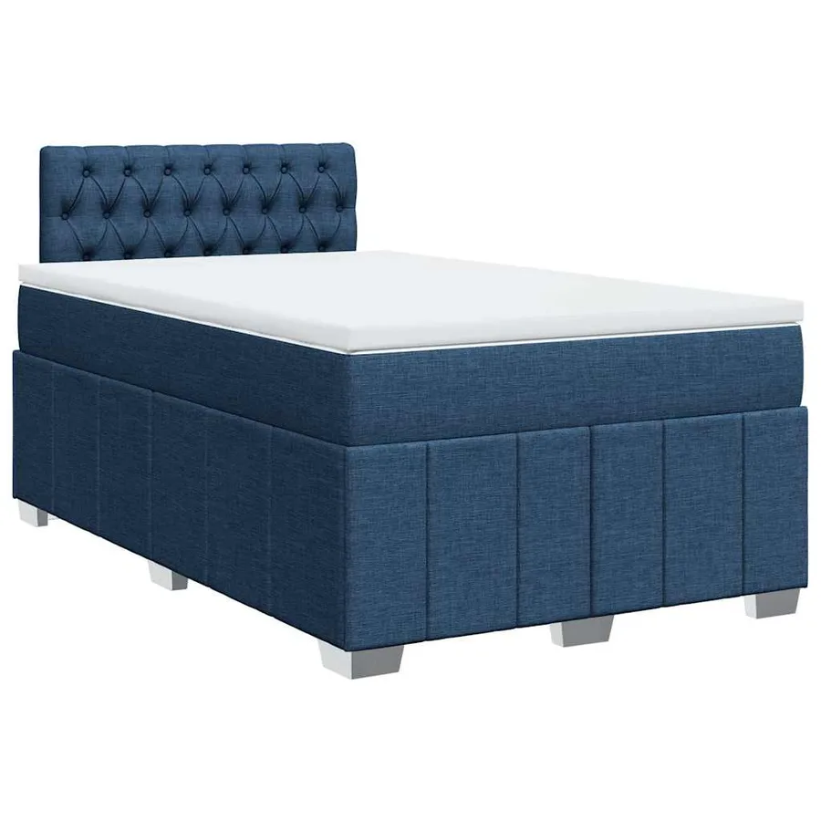 Sommier à lattes de lit avec matelas Bleu 120x200 cm Tissu - 3