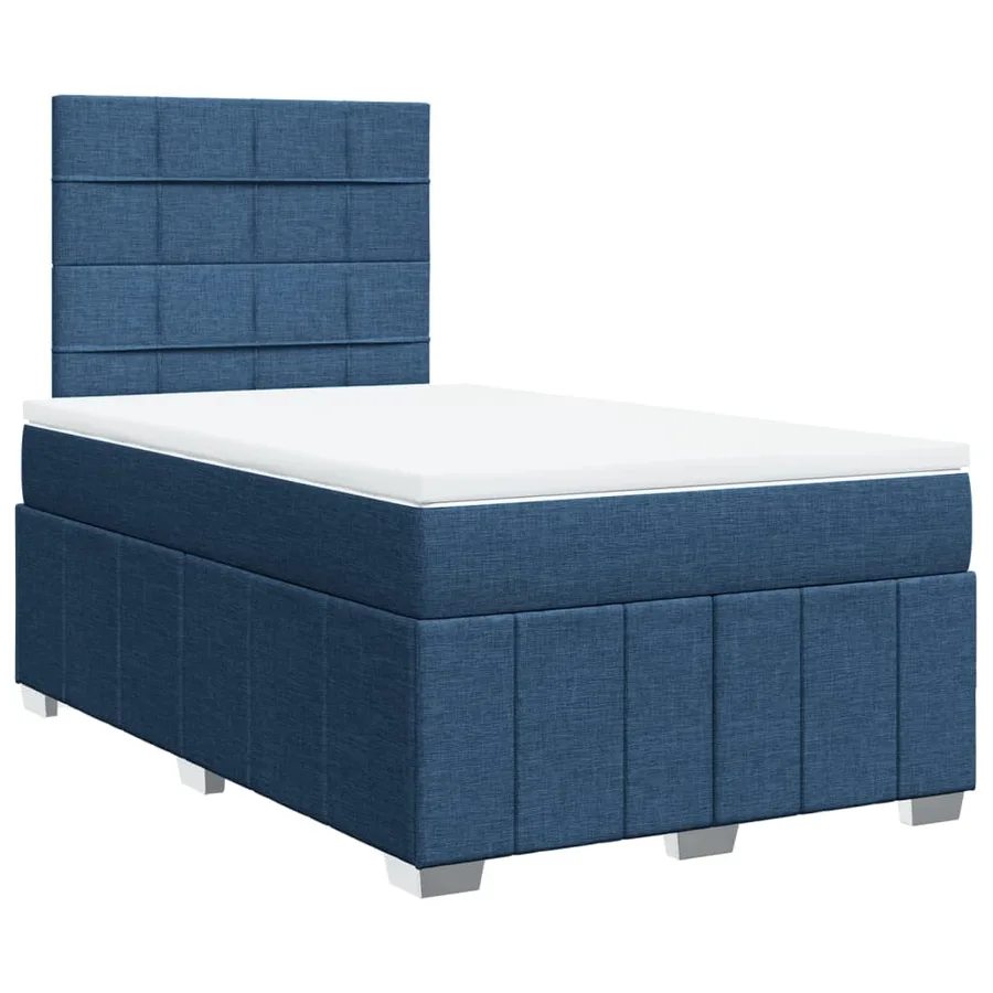 Sommier à lattes de lit avec matelas Bleu 120x200 cm Tissu - 2