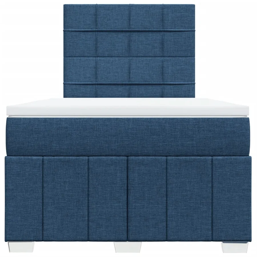 Sommier à lattes de lit avec matelas Bleu 120x200 cm Tissu - 4