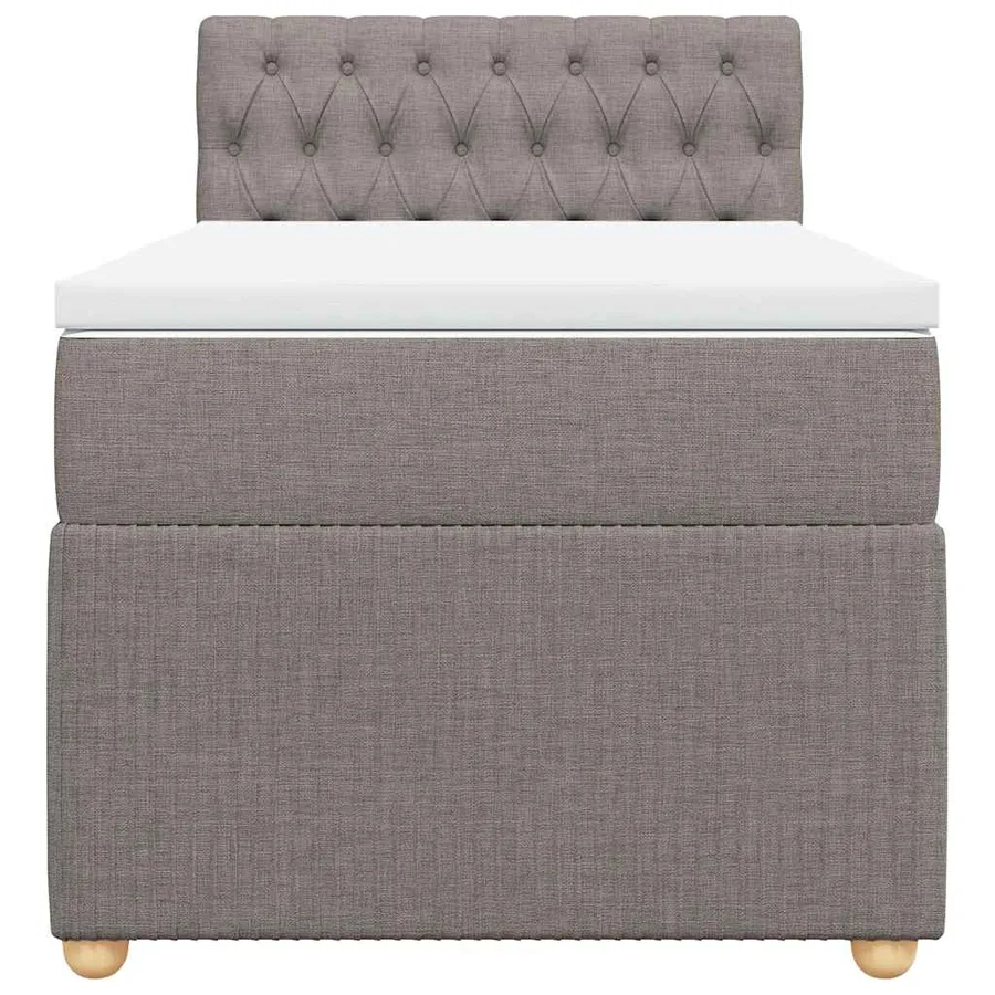 Sommier à lattes de lit avec matelas Taupe 90x200 cm Tissu - 4