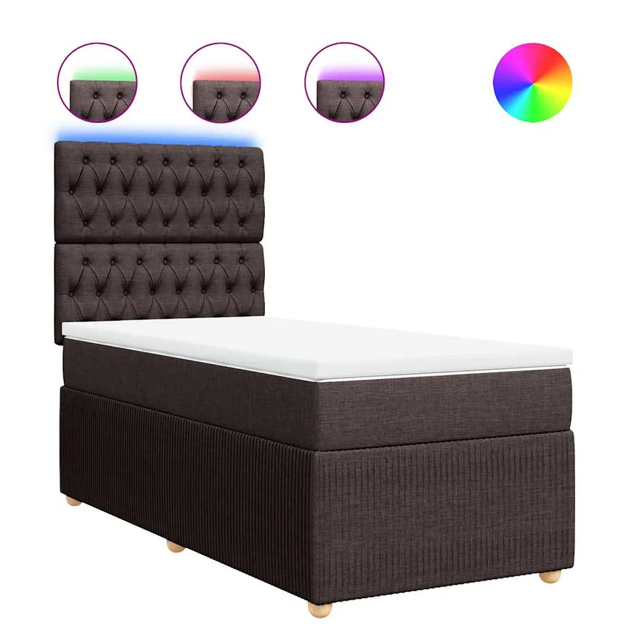 Sommier à lattes de lit avec matelas Marron foncé 90x200 cm - 2
