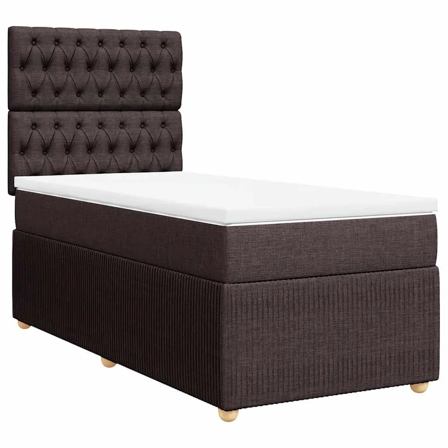 Sommier à lattes de lit avec matelas Marron foncé 90x200 cm - 3