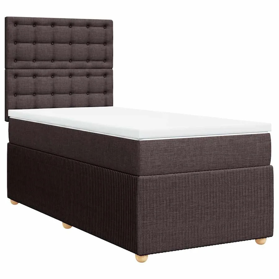 Sommier à lattes de lit avec matelas Marron foncé 90x200 cm - 3