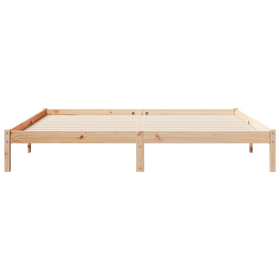 Cadre de lit extra long sans matelas 200x220 cm bois massif pin - 4