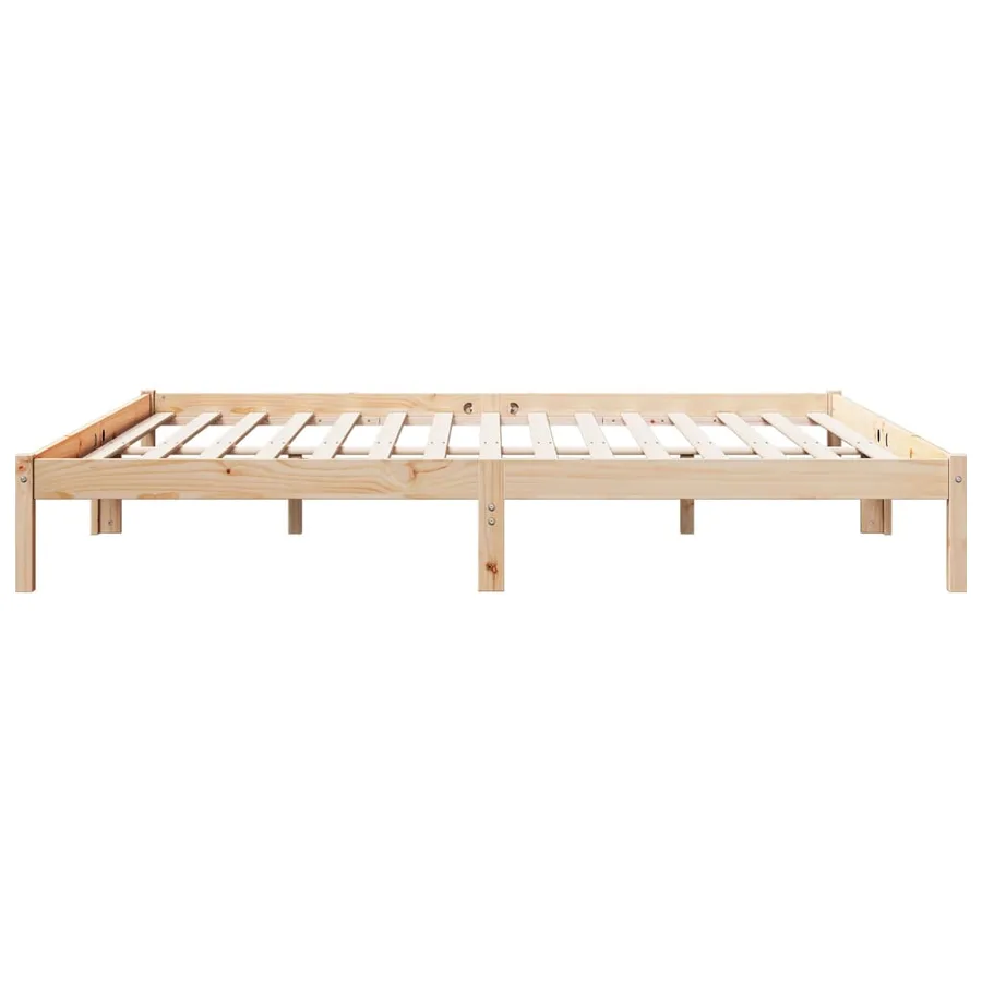 Cadre de lit extra long sans matelas 180x220 cm bois massif pin - 5