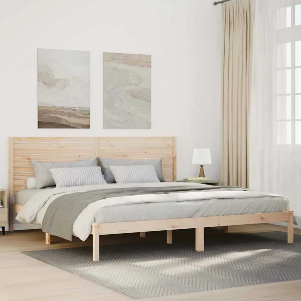 Cadre de lit extra long sans matelas 180x210 cm bois massif
