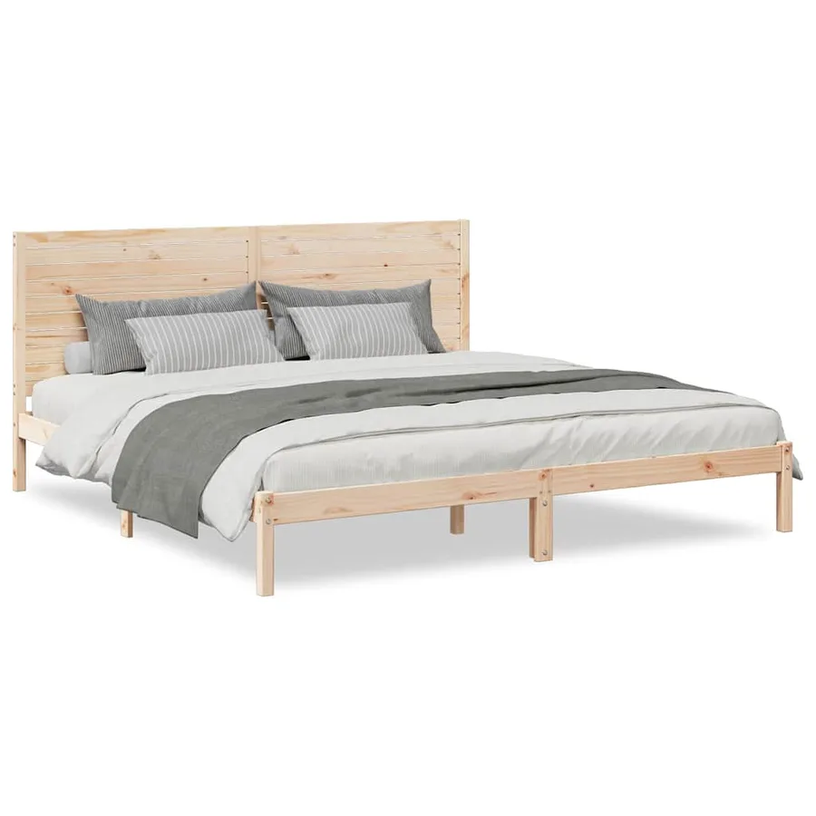 Cadre de lit extra long sans matelas 180x210 cm bois massif - 2