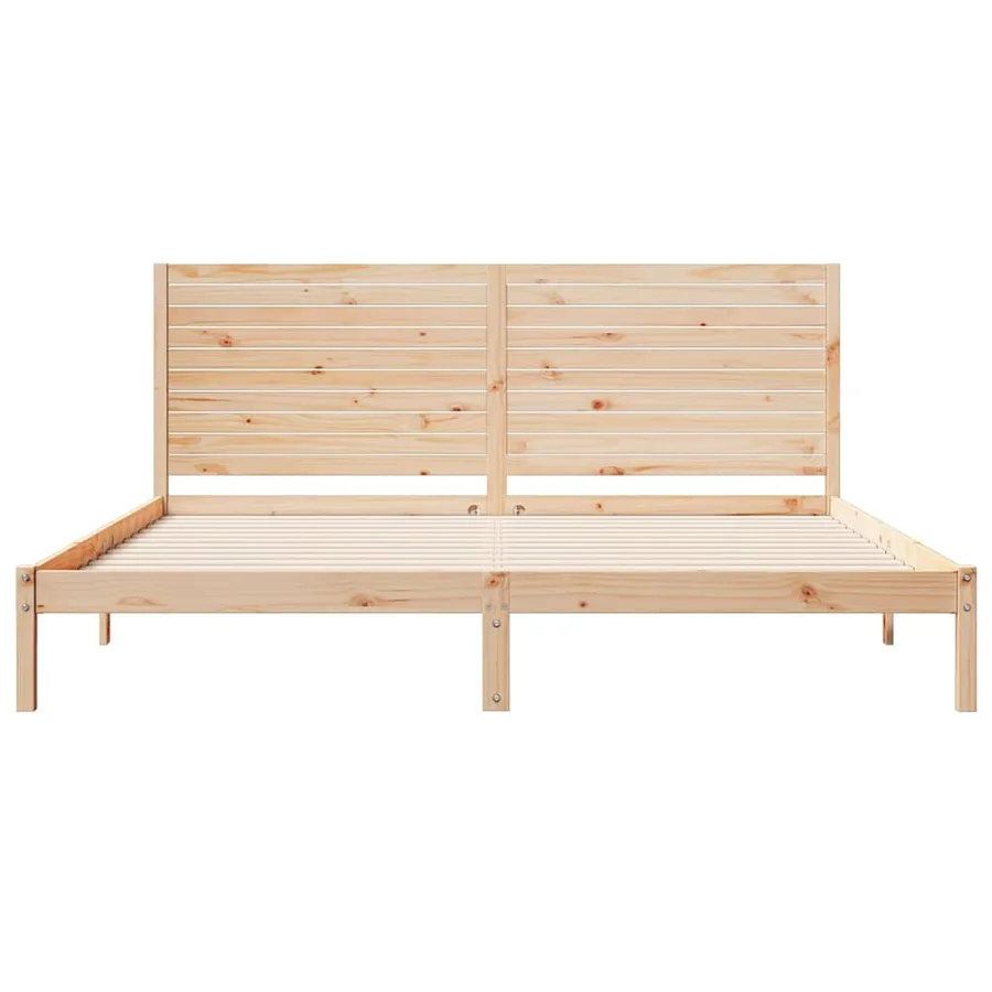 Cadre de lit extra long sans matelas 180x210 cm bois massif - 4