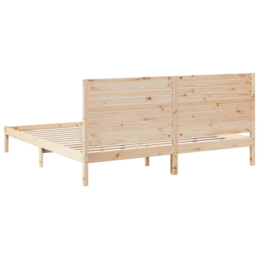 Cadre de lit extra long sans matelas 180x210 cm bois massif - 6