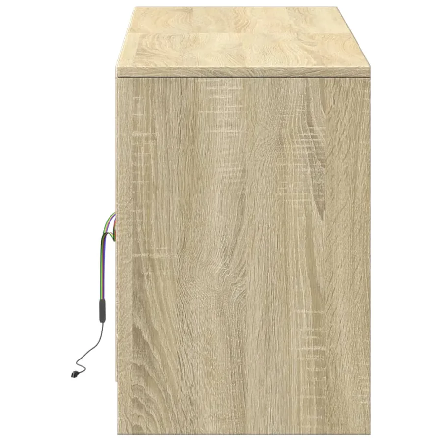 Meuble TV avec LED chêne sonoma 139,5x34x50cm bois d'ingénierie - 7