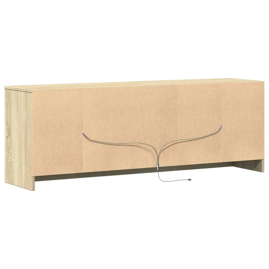 Meuble TV avec LED chêne sonoma 139,5x34x50cm bois d'ingénierie - 8
