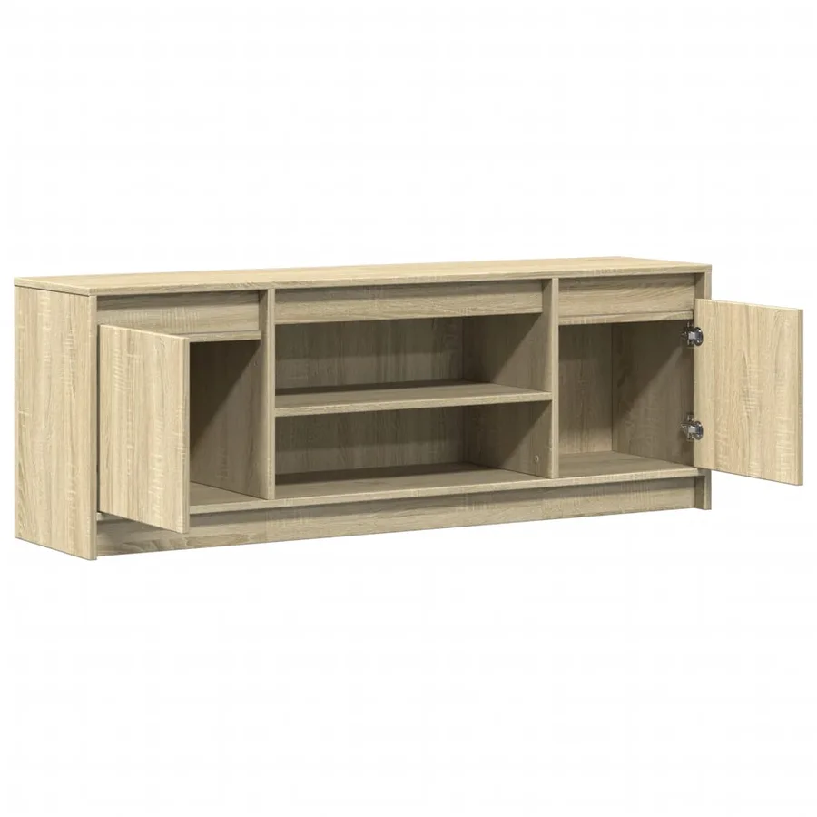 Meuble TV avec LED chêne sonoma 139,5x34x50cm bois d'ingénierie - 9