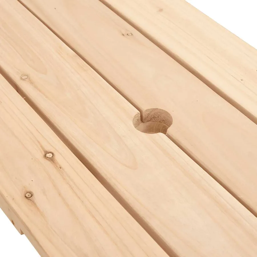 Table de pique-nique pour 4 enfants avec parasol bois de sapin - 10