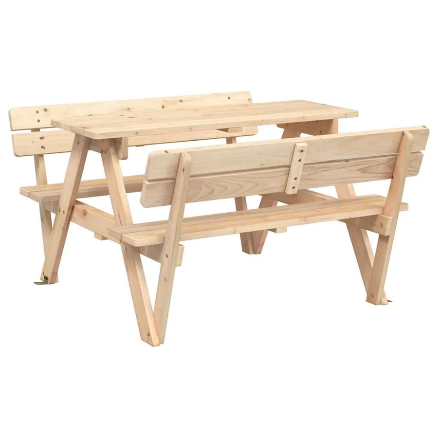 Table de pique-nique pour 4 enfants avec parasol bois de sapin - 8