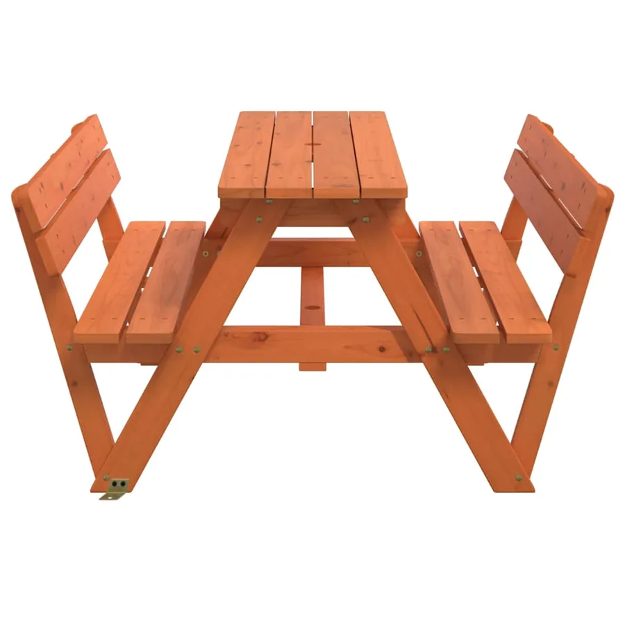 Table de pique-nique pour 4 enfants avec trou de parasol sapin - 5