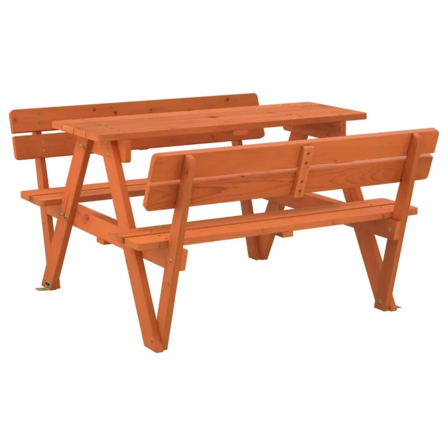 Table de pique-nique pour 4 enfants avec trou de parasol sapin - 6