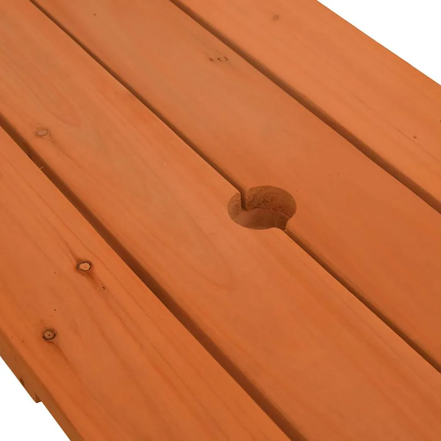 Table de pique-nique pour 4 enfants avec trou de parasol sapin - 7