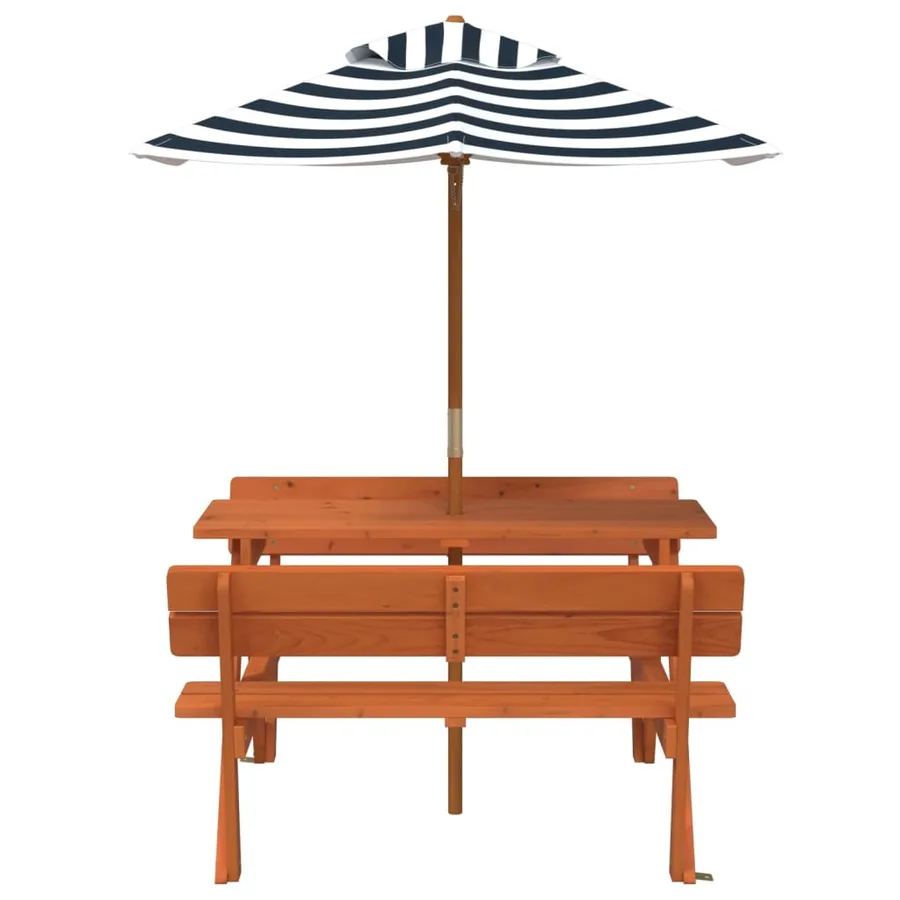 Table de pique-nique pour 4 enfants avec parasol bois de sapin - 3