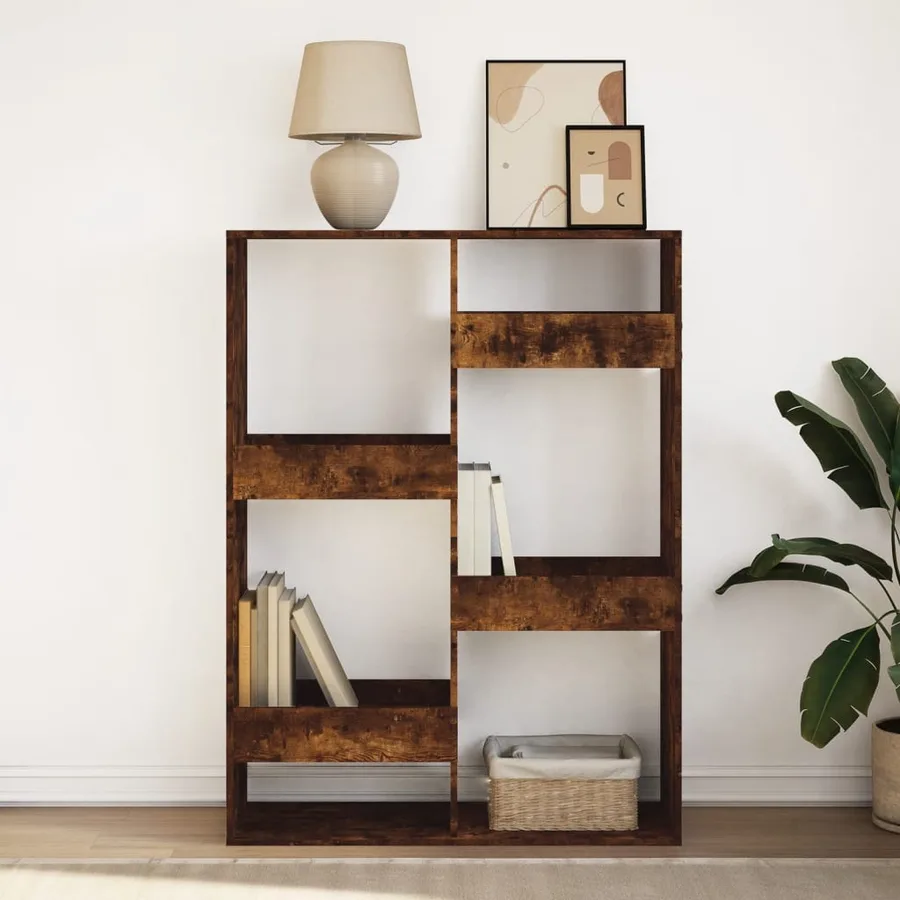 Bibliothèque chêne fumé 100x33x135 cm bois d'ingénierie - 3