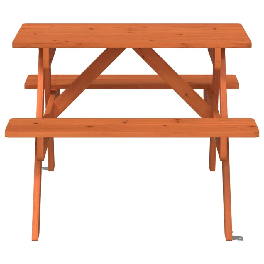 Table de pique-nique pour 4 enfants avec trou de parasol sapin - 4