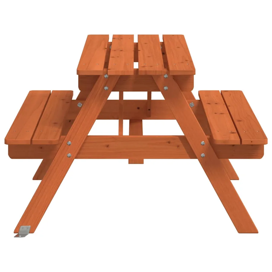 Table de pique-nique pour 4 enfants avec trou de parasol sapin - 5