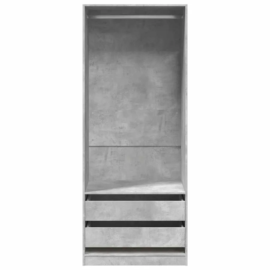 Garde-robe gris béton 80x50x200 cm bois d'ingénierie - 4