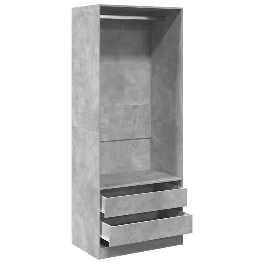 Garde-robe gris béton 80x50x200 cm bois d'ingénierie - 5