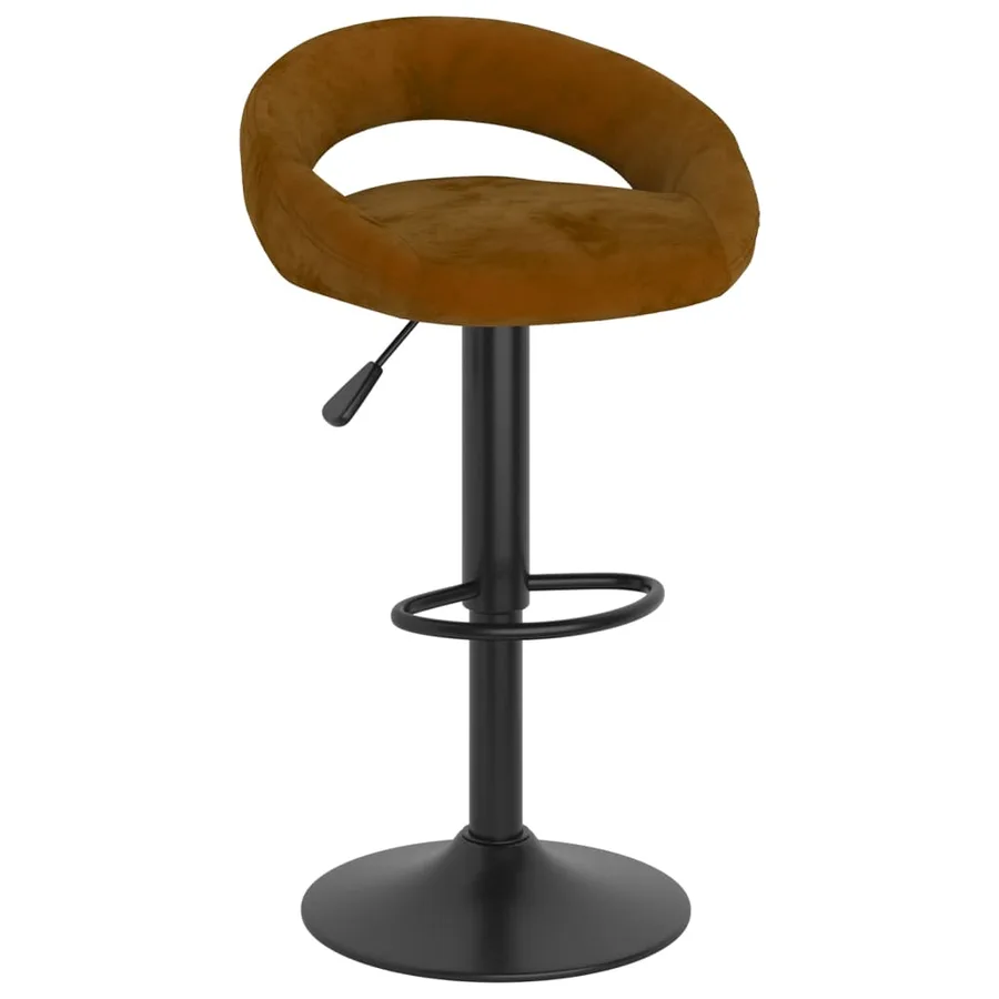 Tabourets de bar lot de 2 marron velours - 3