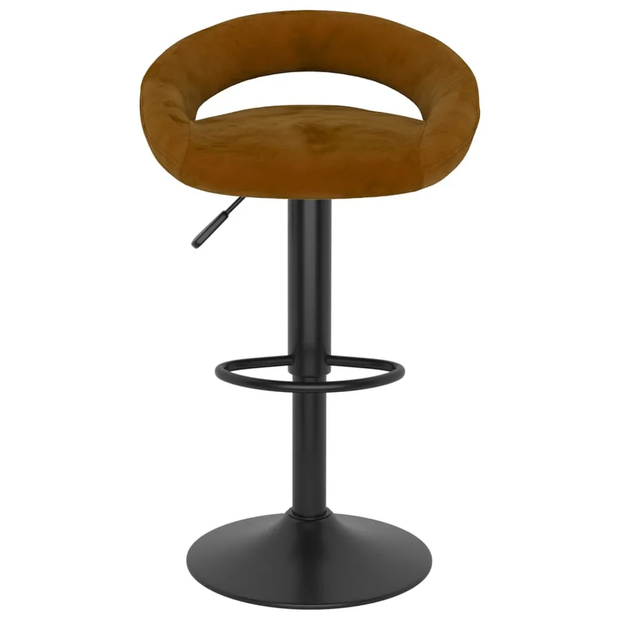 Tabourets de bar lot de 2 marron velours - 4