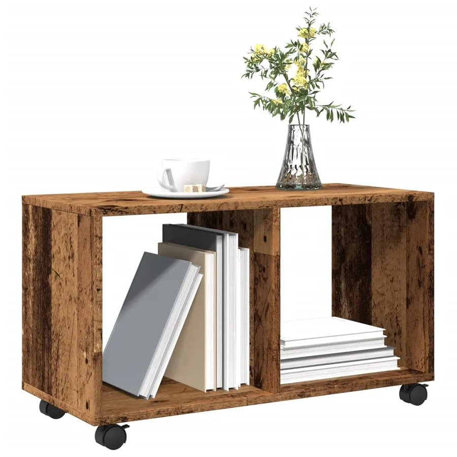 Armoire à roulettes vieux bois 72x33x42,5 cm bois d'ingénierie - 4