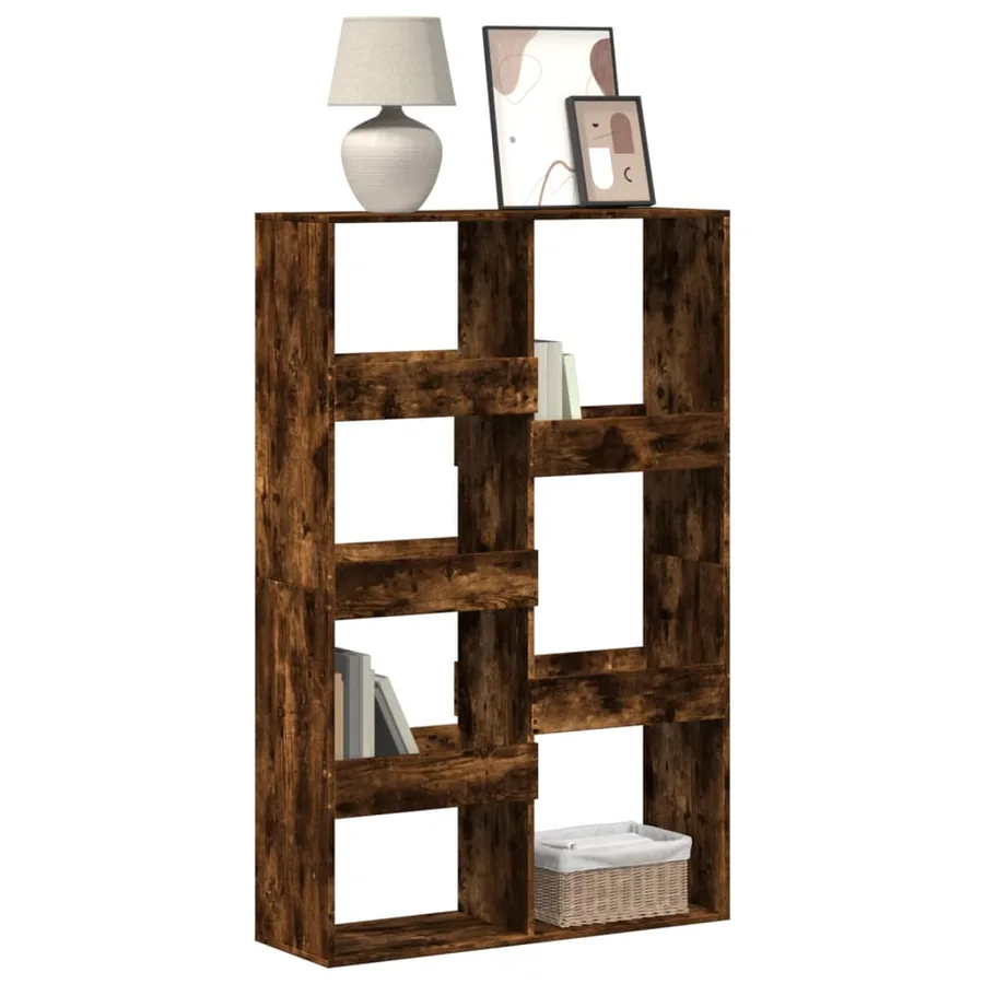 Bibliothèque chêne fumé 100x33x155,5 cm bois d'ingénierie