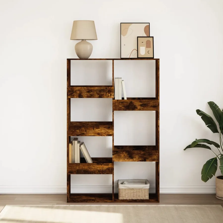 Bibliothèque chêne fumé 100x33x155,5 cm bois d'ingénierie - 3