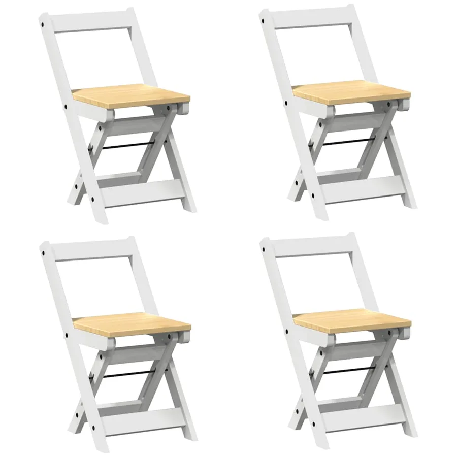 Ensemble à manger papillon 5 pcs Corona pliable blanc bois pin - 5
