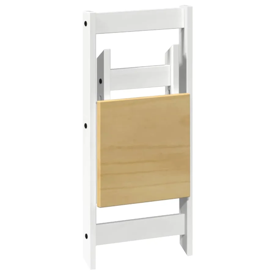Ensemble à manger papillon 5 pcs Corona pliable blanc bois pin - 8