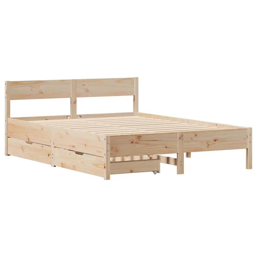 Cadre de lit sans matelas 120x190 cm bois de pin massif - 3