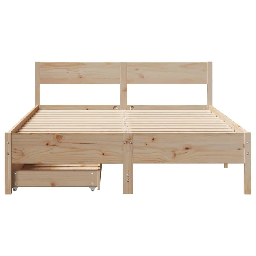 Cadre de lit sans matelas 120x190 cm bois de pin massif - 4