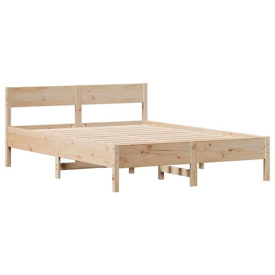 Cadre de lit sans matelas 120x190 cm bois de pin massif - 5